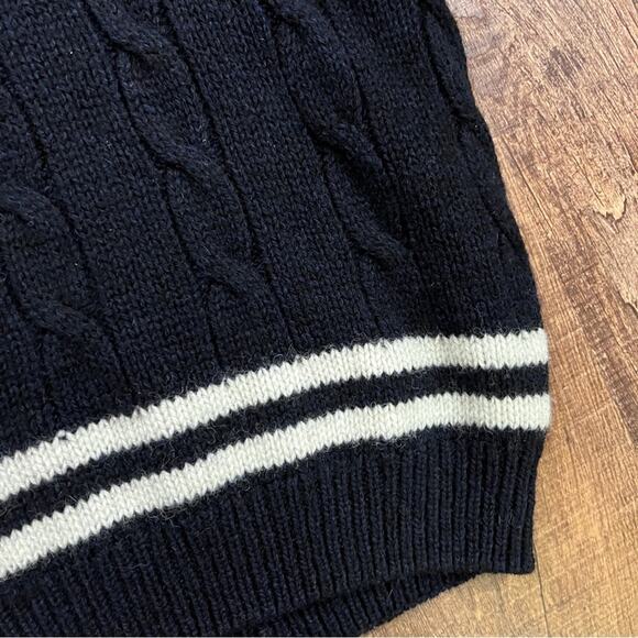 Brandy Melville Nikki Heavy Wool Stripe Sweater Tennis Cable Knit One Size - Picture 4 of 8